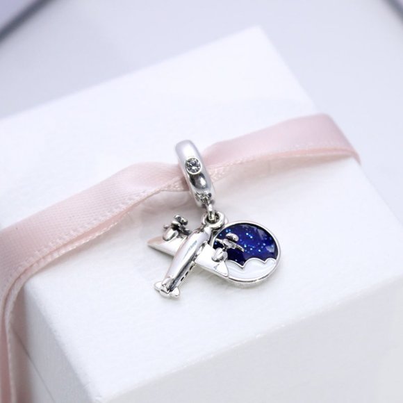 Pandora Propeller Plane Dangle Charm  Travel and Hobbies Sterling silver Pendant - Picture 2 of 5